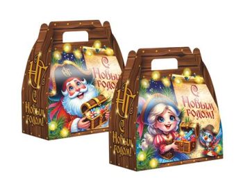 Коробка новогодняя подарочная Новогодние сокровища, 230х118х170 (+70) мм — изображение 2